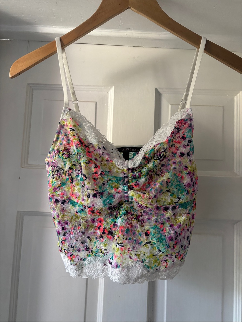 Victoria's Secret Multicolor Floral Lace Crop Camisole Size M